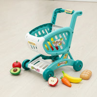 Play Shopping Trolley Cart Rounded-Edge Pretend Shopping Cart Lightweight for Playroom, Nursery