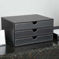 Leather Desk Organizer Box Desktop Document Drawer Unit Detail File Organizer for Office Workers