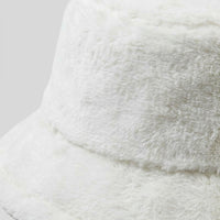 Fuzzy Bucket Hat for Women Winter Warm, Faux Fur Fisherman Cap Weather, Windproof Furry for Young Adults
