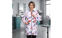 Stylist Jacket Long-Sleeve Barber Coat Printed for Hairdressers