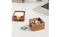 Wood Sticky Note Holder Minimalist Desktop Storage Box Rustic Memo Pad Holder for Professionals