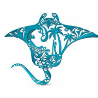 Metal Wall Art Coastal Metal Wall Hanging Flat for Living Room, Garden