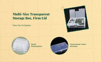 Clear Rectangular Storage Box, Multi-Size Plastic Organizer with Lid, Stackable Container for Hardware, Jewelry, Crafts