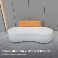 Minimalist Design Curved Sectional Couch Comfortable Upholstery Commercial Furniture Wear-Resistant Modular Sofa Two-Tone Color Scheme for Visitors, Office Workers, Interior Designers, Reception Area, Lobby, Waiting Room, Bedroom