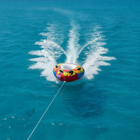 Multi-Color Boat Towable Tube Pull-Behind Inflatable Towable with Handles Heavy-Duty Inflatable Boat Tube Long-Lasting for Boaters, Families, Lake