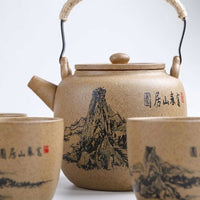 Wood Fired Teapot Set, Ceramic, Landscape Home