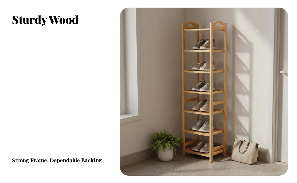 Space-Saving Vertical Shoe Rack Sturdy Multi-Tier Vertical Shelf Narrow Design Footwear Stand Dust-Proof Shelves for Apartment Dwellers, Homeowners, Students, Entryway, Small Areas, Hallway, Dorm Room