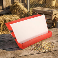 Automatic Quail Feeder Trough with Anti-Scratch Bar, No Waste Small Bird Feeder for Aviary and Cage, Multi-Hole Compartment for Chicks and Fowl