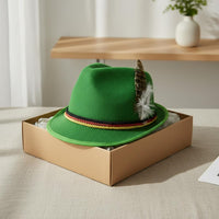 Traditional Design German Beer Festival Hat Single Size Fits Most Festival Headwear Decorative Rope Band for Men, Women