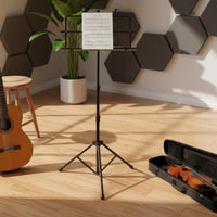 Adjustable Height Music Stand Includes Carrying Bag Foldable Music Stand Heavy Duty Musical Instrument Accessory for Performance