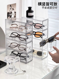 Multi-grid Eyeglass Storage Box for Sunglasses, Desk Drawer Organizer, Resin