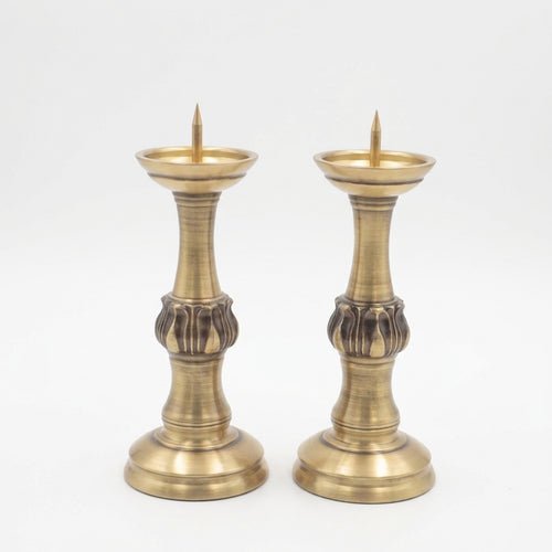 Brass Lotus Candle Holder, Chinese Style