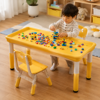Kids Activity Table, Height Adjustable Tuff Tray for Messy Play, 120cm x 50cm Rectangular Water Table, Synthetic Polymer for Kindergarten