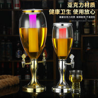 酒炮双头3L扎啤桶商用发光啤酒机酒塔酒吧ktv扎啤酒塔5L饮料桶