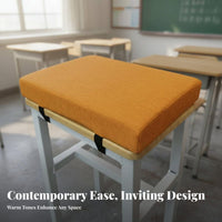 Thick Sponge Seat Pad Thickened Rectangle Seat Cushion Breathable Chair Cushion with Straps for Students, Classroom, Office, Dining Room