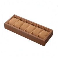 Wooden Watch Box Wood-Grain Watch Display Box Open-Top