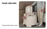 Bedside Commode Anti-Odor Adjustable Bedside Potty Non-Slip Feet for Patients