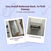 Wall Mounted Towel Rack, No-Drill, Rustproof Organizer