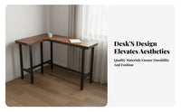 L-Shaped Bar Table Minimalist Design Corner High Desk Modern Design Solid Wood Balcony Table for Couples, Adults, Living Room, Kitchen