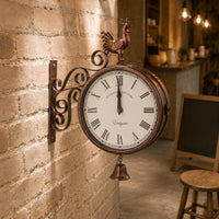 Wrought Iron Hanging Timepiece Decorative Vintage Wall Timepiece Quiet