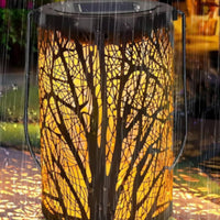 Solar Shadow Lantern Waterproof Hollow Pattern Lantern Energy-Saving for Patio