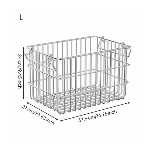 Stainless Steel Storage Basket Multi-Purpose Stackable Wire Basket Easy to Clean