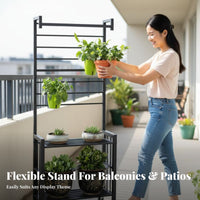 Mobile Trellis Planter Multi-Tier Design Climbing Plant Climbing Rack Rustresistant High Load-Bearing for Corner Space