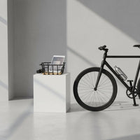 Bike Basket with Wood Base Water Resistant for Commuting