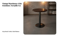 Comfortable Seating Industrial Restaurant Dining Set Easy to Clean Retro Bar Table and Chair Long-Lasting Construction Retro Restaurant Booth Set Polished Tabletop for Interior Designers, Homeowners, Coffee Shop, Eatery, Small Space, Living Room