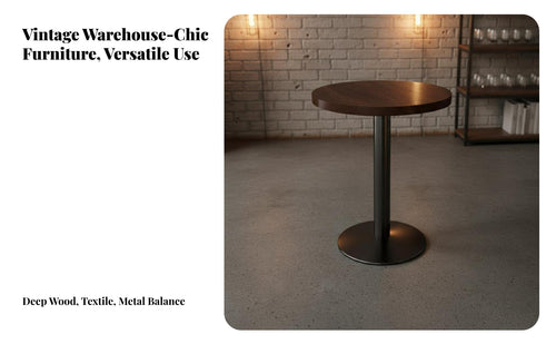 Comfortable Seating Industrial Restaurant Dining Set Easy to Clean Retro Bar Table and Chair Long-Lasting Construction Retro Restaurant Booth Set Polished Tabletop for Interior Designers, Homeowners, Coffee Shop, Eatery, Small Space, Living Room