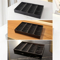 40-Slot Bangle Tray with Slots Slim-Profile Bangle Organizer Tray Rigid Multi-Section for Collectors, Countertop