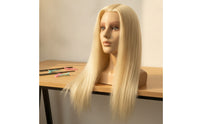 Handmade Mannequin Head with Shoulders Washable Cosmetology Mannequin Head Vinyl Hairdressing Doll Silicone for Hairdressers