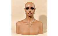 Mannequin Head with Shoulders Skin-Tone Female Display Bust Female Mannequin Head for Jewelers