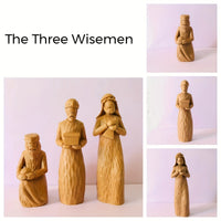 3-Piece Hand-Painted Wise Men Sculpture Christmas Craft Set