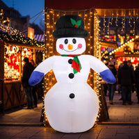 Christmas Inflatable Snowman Freestanding Snowman with Top Hat Decoration Puncture-Resistant Easy to Use for Yard, Storefront