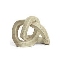 Interlocking Loop Ornament Textured Stone-Look Sculpture Stylish for Living Room