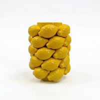Vase with Lemon Reliefs Citrus-Themed Fruit-Inspired Vase Glossy for Living Room