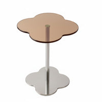 Round Glass Top Table Space-Saving Tripod Glass End Table for Entryway, Renters