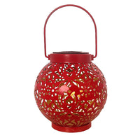 跨境铁艺太阳能灯笼家居工艺品创意摆件玫瑰花投影太阳能小夜灯