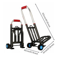 Portable Luggage Dolly Labor-Saving Foldable Utility Cart No Assembly Required