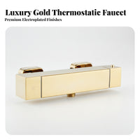 Thermostatic Bath Mixer Faucet | 38°C Temperature Lock, Modern Metal Finish, Thermostatic Mixer Tap, for Bathtub