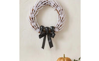 Skeleton Wreath Spooky Cranium Wreath Halloween Door Hanger for Porch, Wall, Mantel