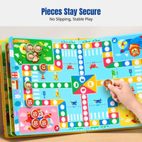8-in-1 Magnetic Flying Chess Board, Portable Educational Puzzle Toy for Kids, Foldable Multi-Game Set, Family Travel Fun