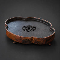 Copper Tea Tray Raised Rim Draining Board Long-Lasting