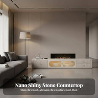 TV Stand and Coffee Table Combo Cream aesthetic TV Stand and Coffee Table Set French Inspired Living Room Furniture for Homeowners, Apartment Dwellers