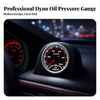 0-100 PSI 52 Mm Oil Pressure Gauge Black Dial 12V Oil Pressure Gauge Silver Bezel Vehicle Instrument Illuminated