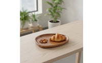 Wood Serving Tray Tray with Raised Rim Easy to Clean for Tea Time