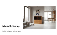 With Glass Doors Modular Wooden Display Unit Japanese Design Multi-Compartment Cabinet Sturdy Construction Bookcase Rounded Corners for Book Lovers, Design Enthusiasts, Living Room, Bedroom, Hallway, Kitchen