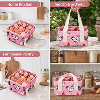 9-Compartment Egg Collection Basket Separate Pouches Canvas Egg Basket with Compartments Detachable Soft-Sided for Hobby Farmers, Backyard Farm