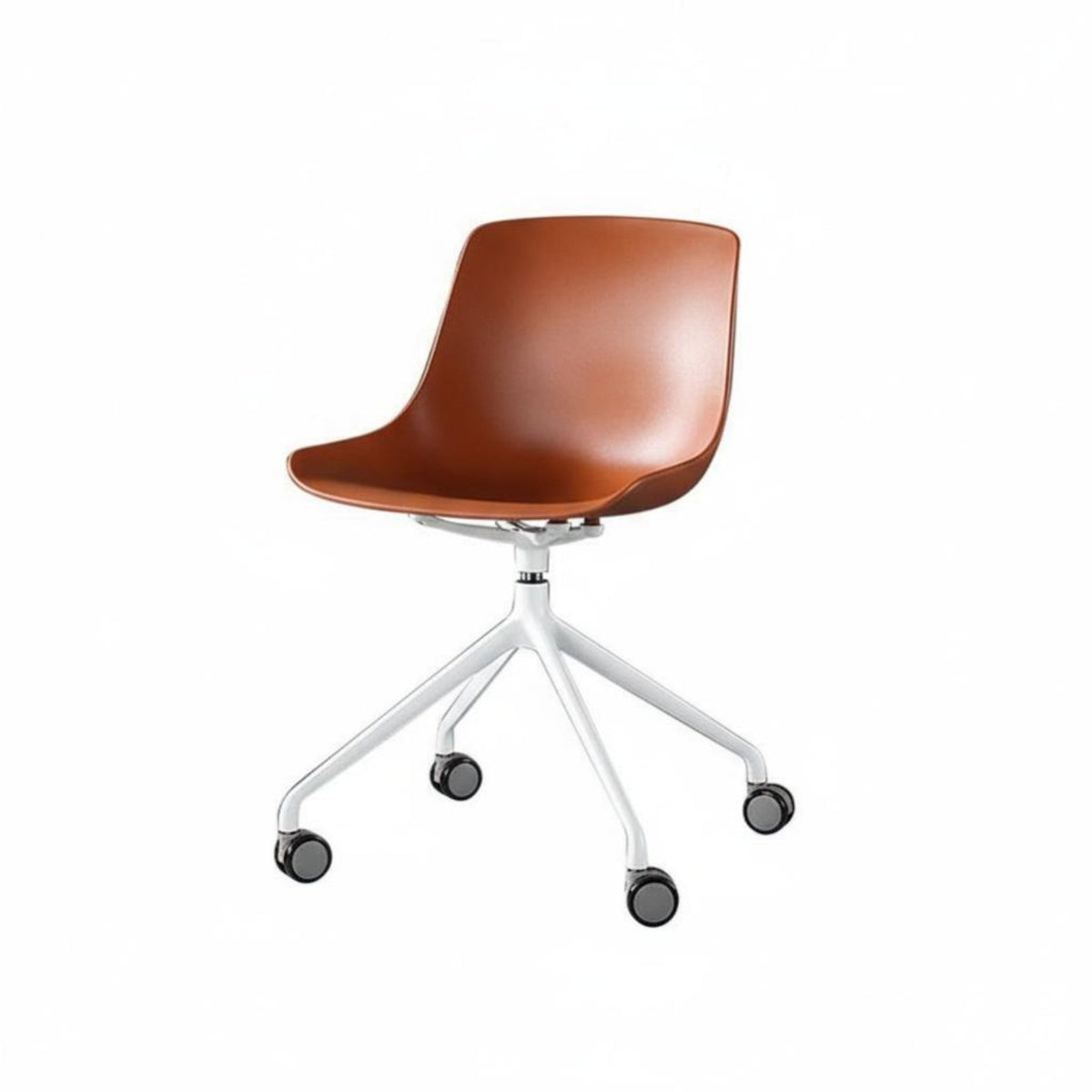 Minimalist aesthetic Armless Rolling Chair Modern Design Armless Shell Chair With Casters rotate Seat Ergonomic Backrest for Home Workers, Students, Adults, Study Room, Bedroom, Small Spaces